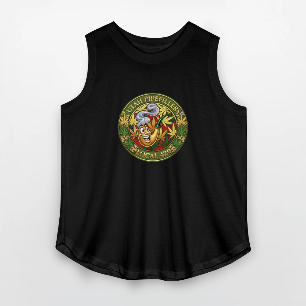 UTAH PIPEFILLERS LOCAL 420 F/B DESIGN Women's Curvy Relaxed Tank Top - black
