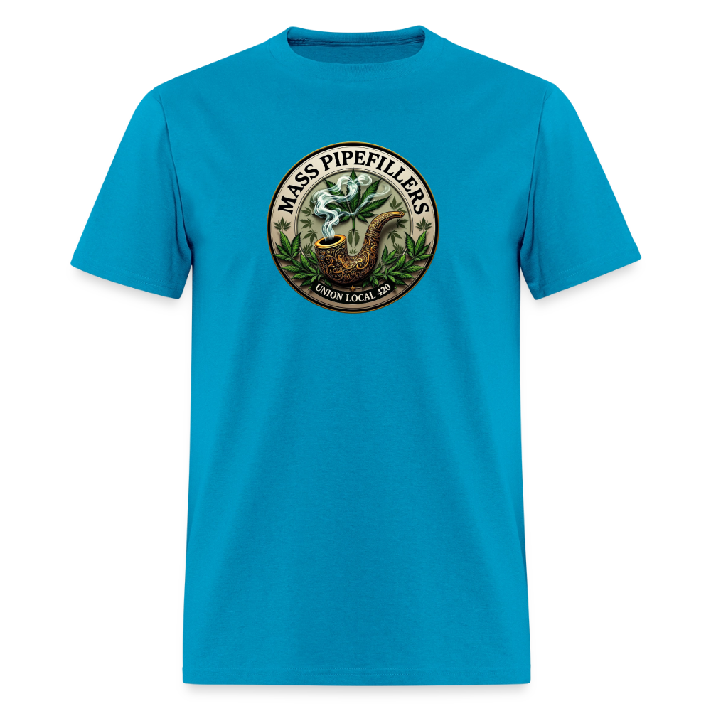 MASS PIPEFILLERS LOCAL 420 2 EMBLEM Men's T-Shirt - turquoise