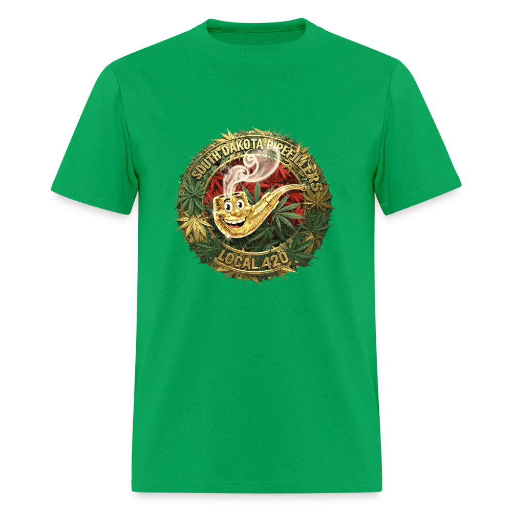 SOUTH DAKOTA PIPEFILLERS LOCAL 420  F/B DESIGN Men's T-Shirt - bright green