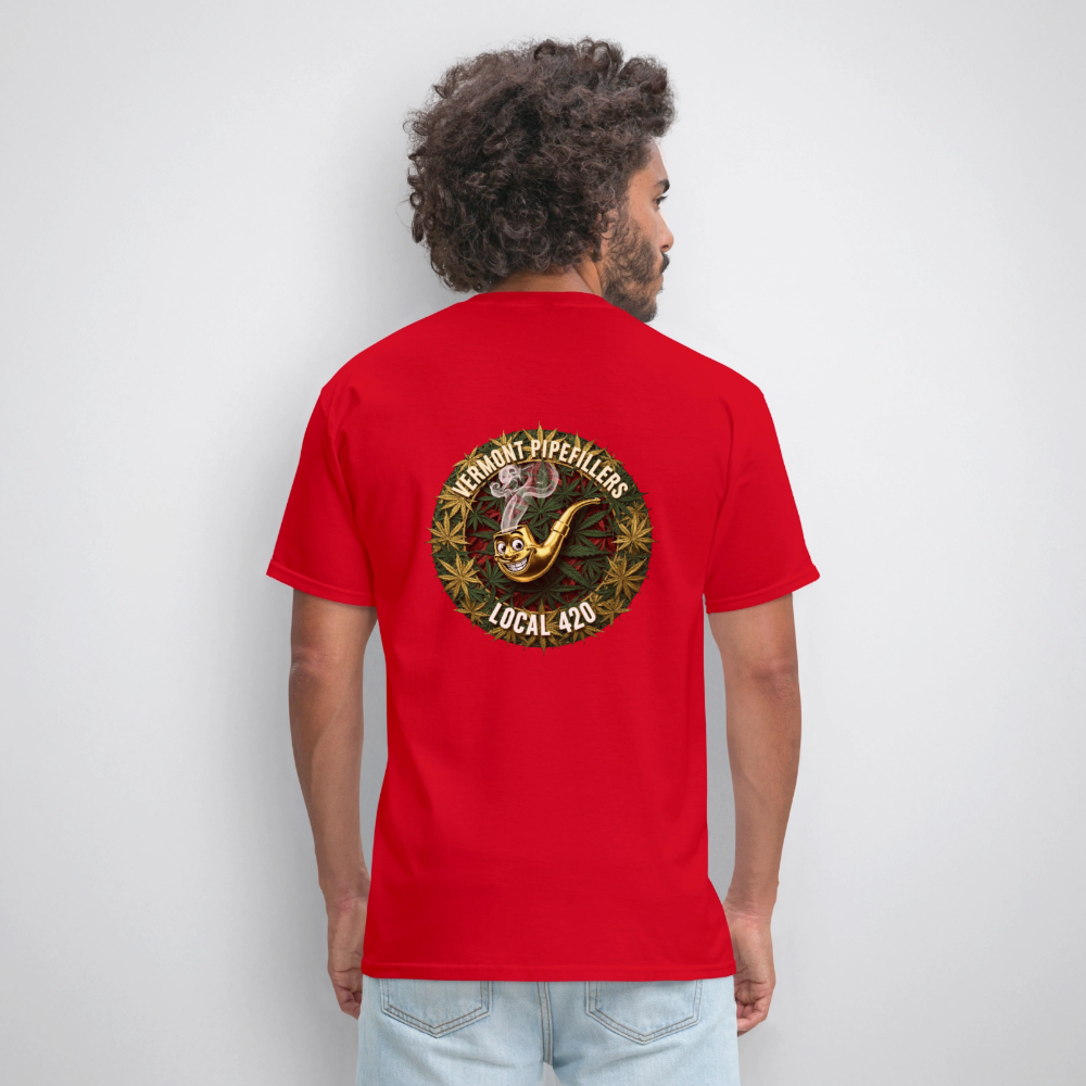 VERMONT PIPEFILLERS LOCAL 420  F/B DESIGN Men's T-Shirt - red
