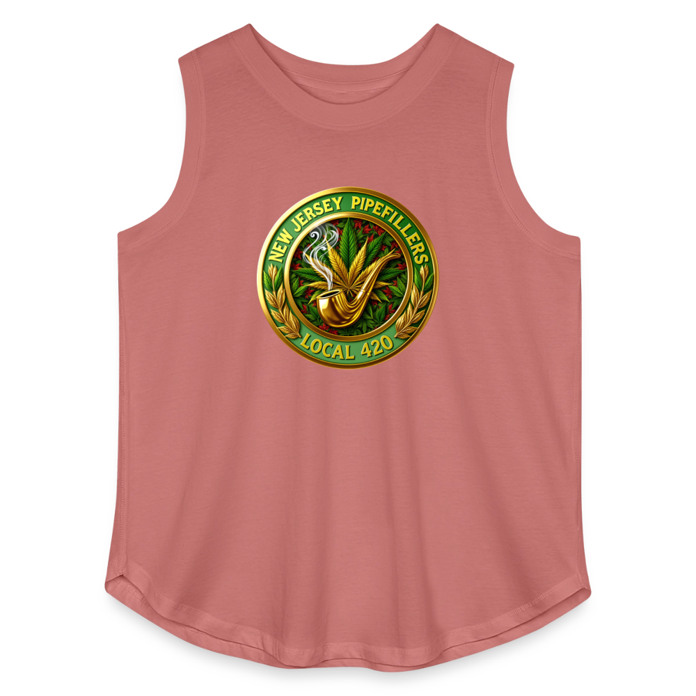 NEW JERSEY PIPEFILLERS LOCAL 420 Women's Curvy Relaxed Tank Top - mauve