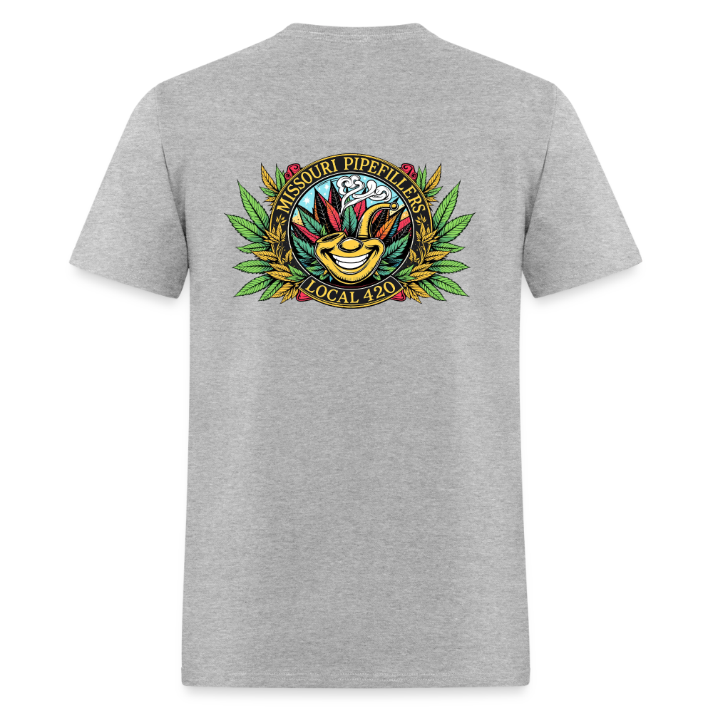 MISSOURI PIPEFILLERS LOCAL 420  F/B DESIGNS  Men's T-Shirt - heather gray