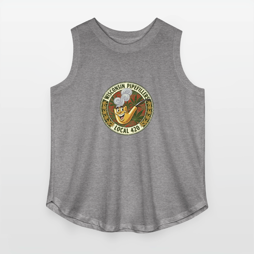 WISCONSIN PIPEFILLERS LOCL 420 Women's Curvy Relaxed Tank Top - granite heather 