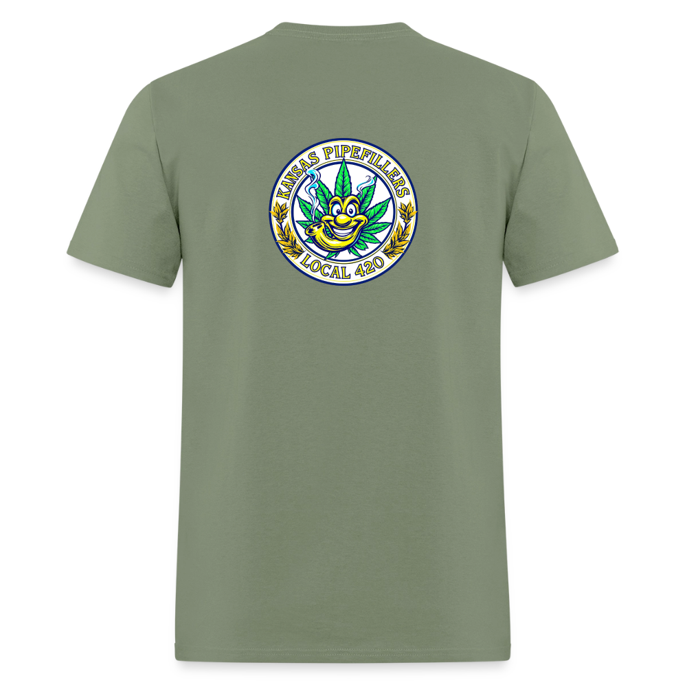 KANSAS PIPEFILLERS LOCAL 420 F/B DESIGNS Men's T-Shirt - military green