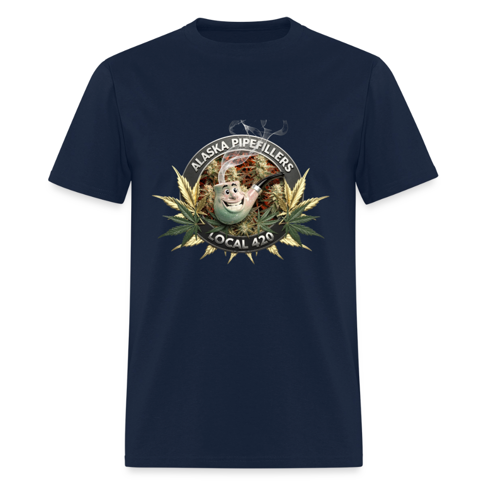 ALASKA PIPEFILLERS LOCAL 420 F/B DESIGN Men's T-Shirt - navy