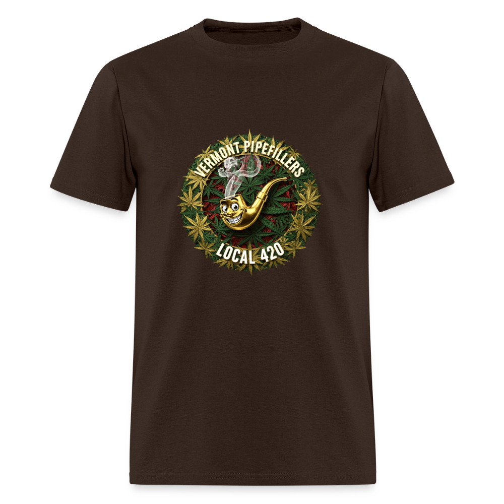 VERMONT PIPEFILLERS LOCAL 420 Men's T-Shirt - brown