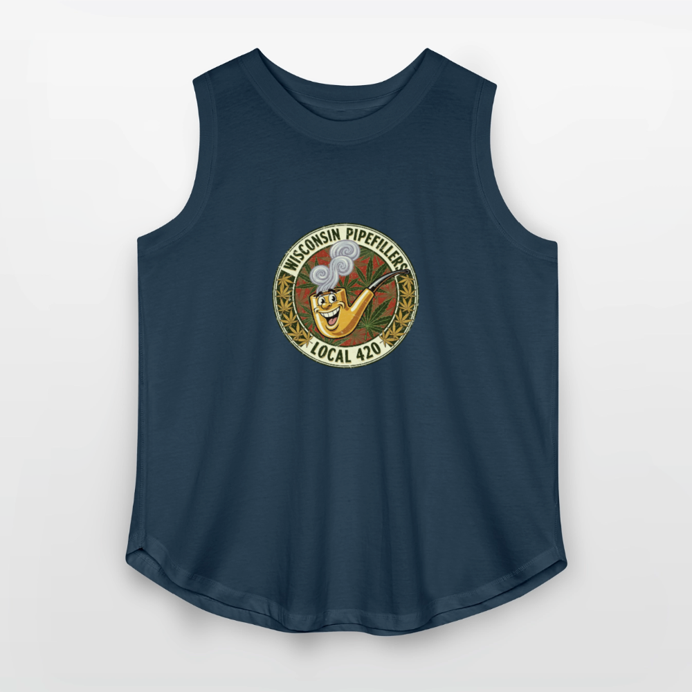 WISCONSIN PIPEFILLERS LOCL 420 Women's Curvy Relaxed Tank Top - denim