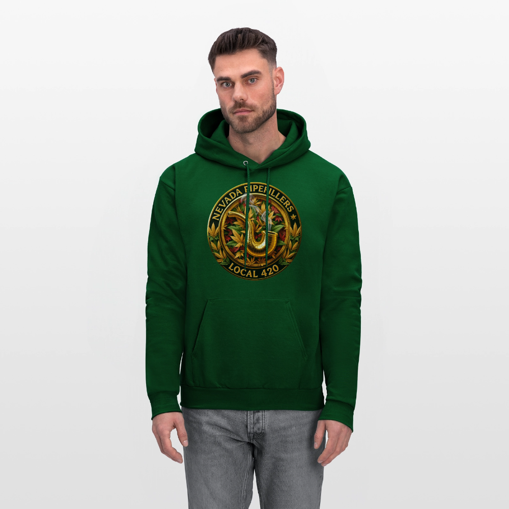 NEVADA PIPEFILLERS LOCAL 420  F/B DESIGN Men's Hoodie - forest green