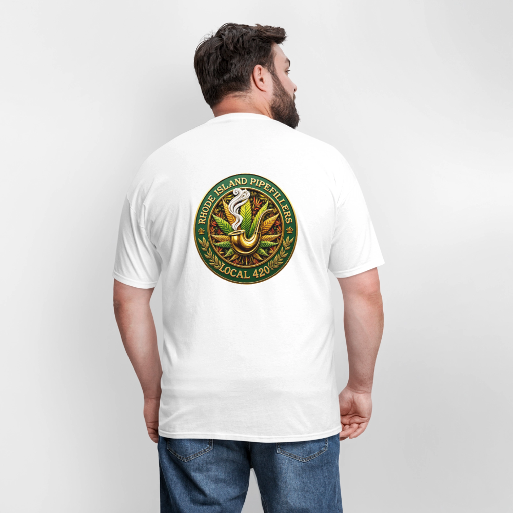 RHODE ISLAND PIPEFILLERS LOCAL 420 F/B DESIGNS Men's T-Shirt - white