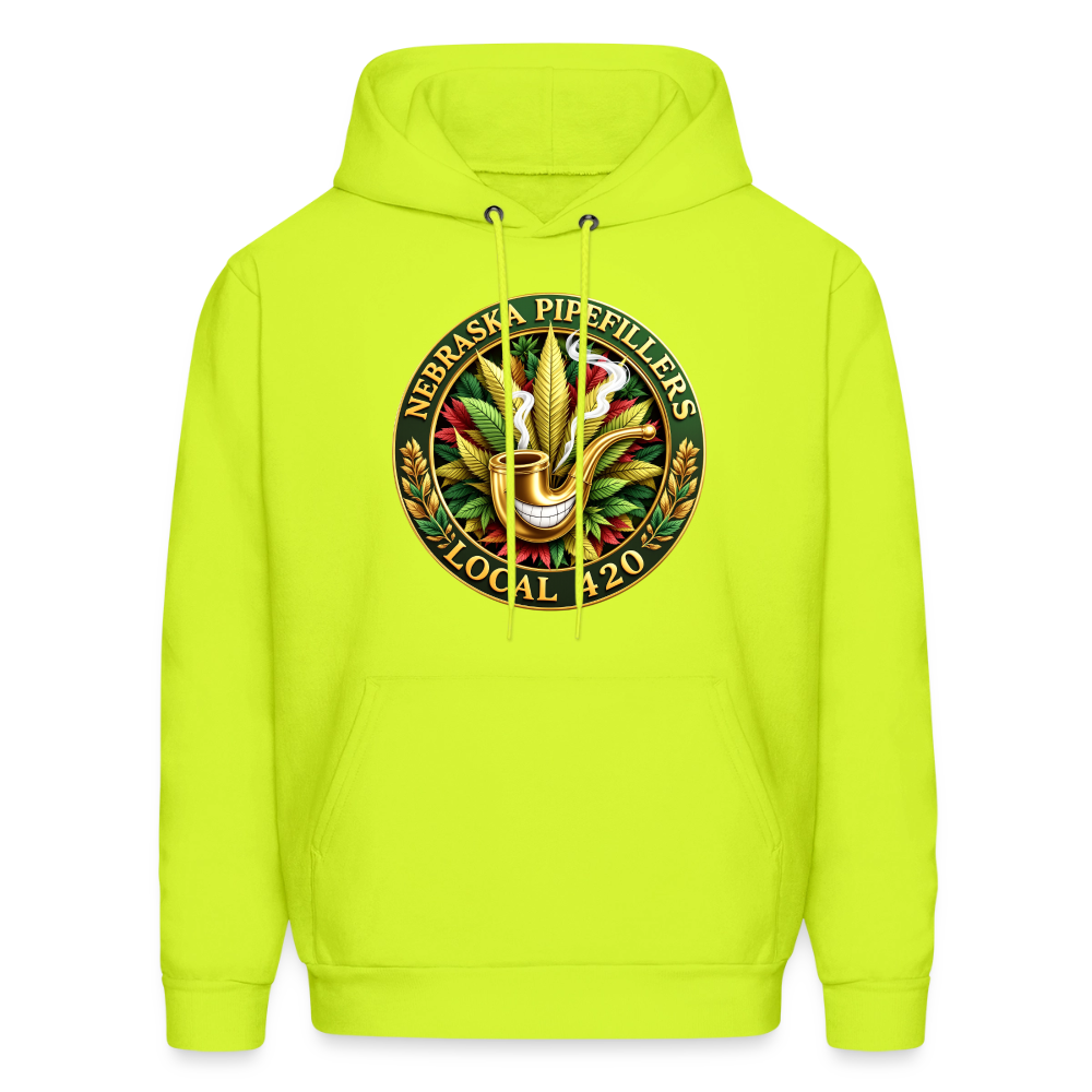 NEBRASKA PIPEFILLERS LOCAL 420 Men's Hoodie - safety green