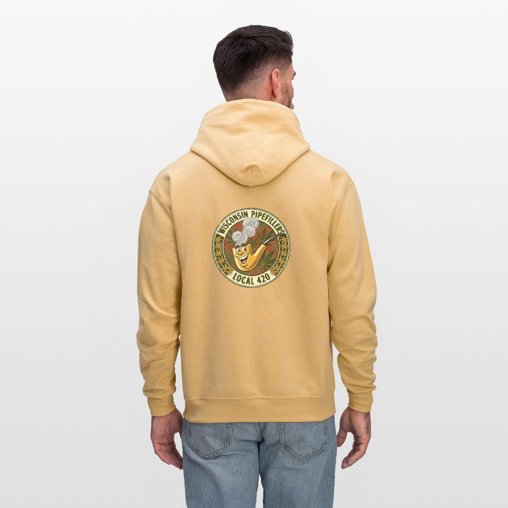 WISCONSIN PIPEFILLERS LOCL 420 F/B DESIGN Men's Hoodie - light gold 