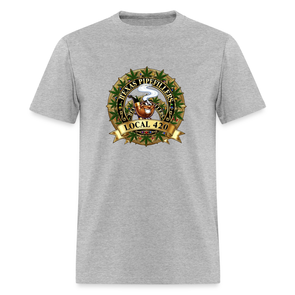 TEXAS PIPEFILLERS LOCAL 420 F/B DESIGN Men's T-Shirt - heather gray