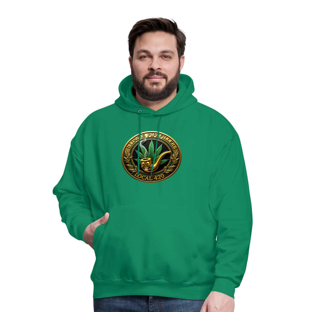 ILLINOIS PIPEFILLERS LOCAL 420 F/B DESIGN Men's Hoodie - kelly green