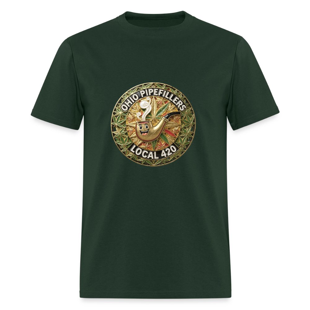 OHIO PIPEFILLERS LOCAL 420  F/B DESIGNS Men's T-Shirt - forest green