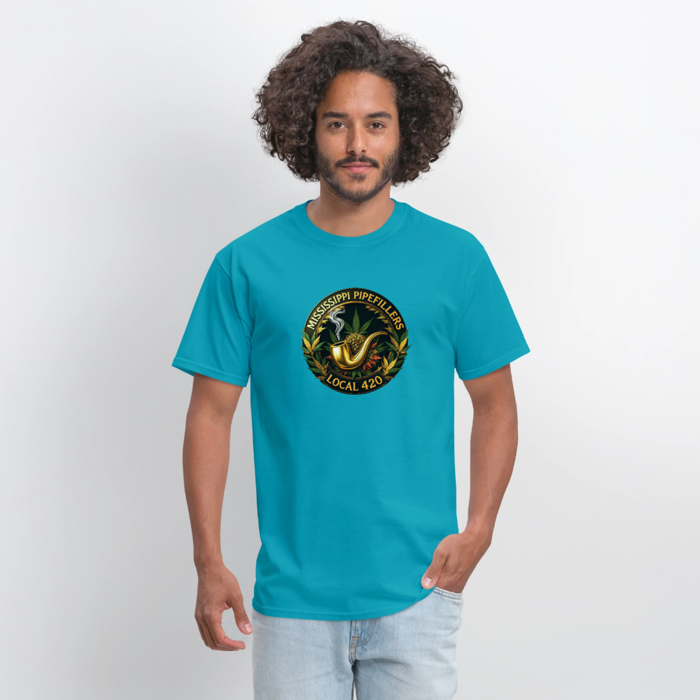 MISSISSIPPI PIPEFILLERS LOCAL 420 Men's T-Shirt - turquoise