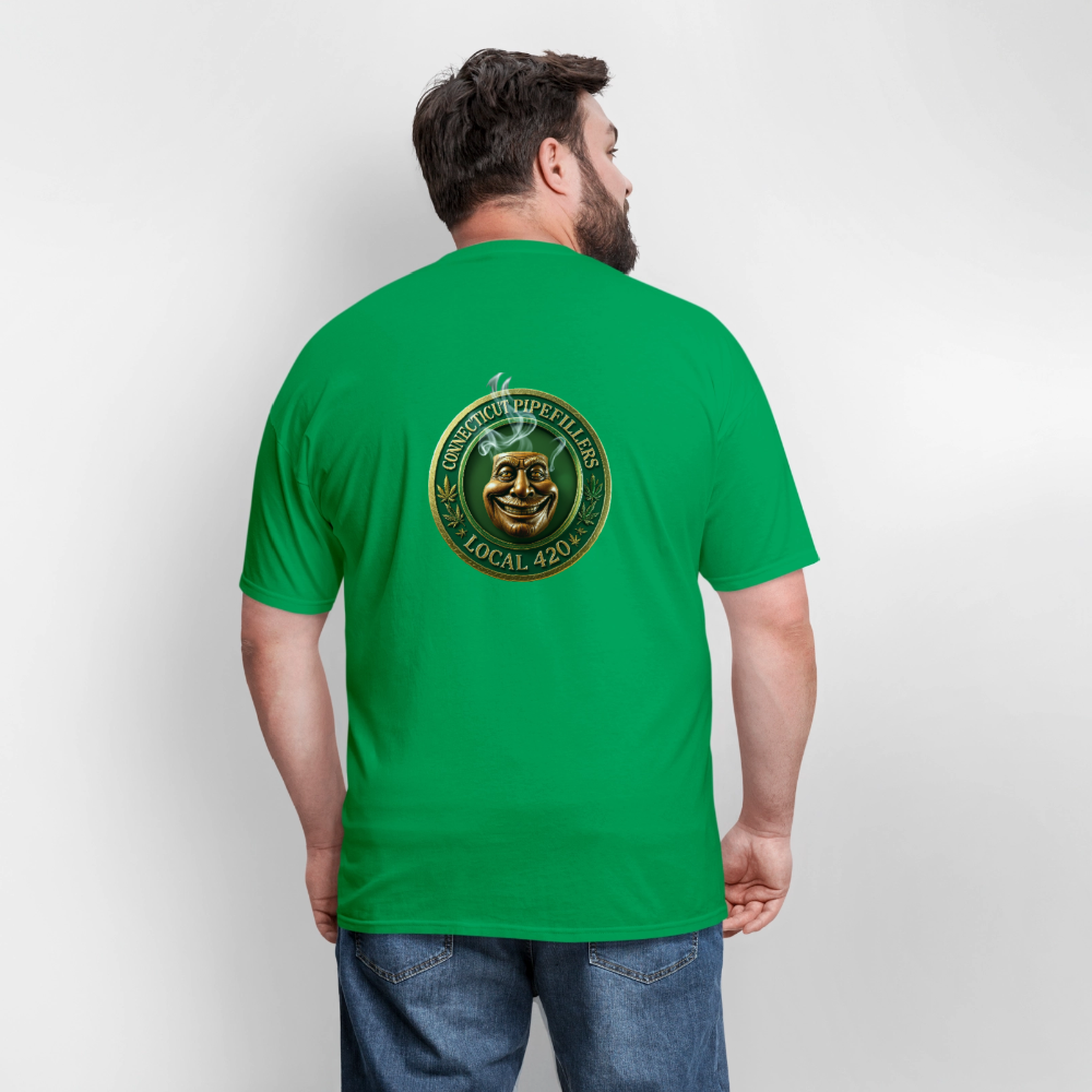 CONNECTICUT PIPEFILLERS LOCAL 420 F/B DESIGN Men's T-Shirt - bright green