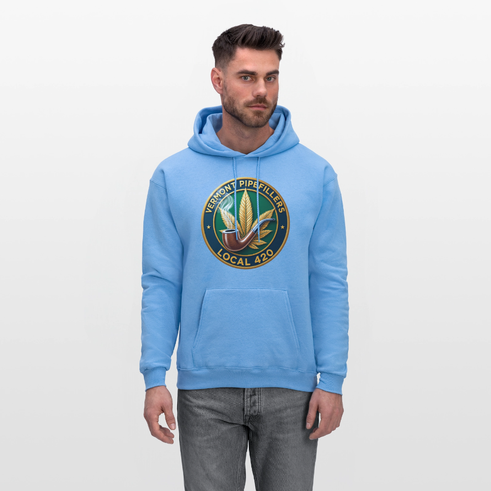 VERMONT PIPEFILLERS LOCAL 420 2 EMBLEM Men's Hoodie - carolina blue