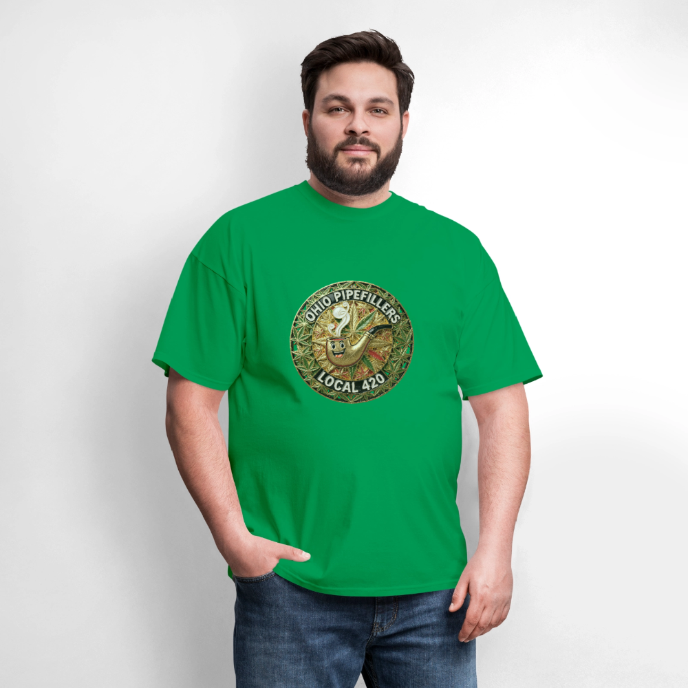 OHIO PIPEFILLERS LOCAL 420  Men's T-Shirt - bright green