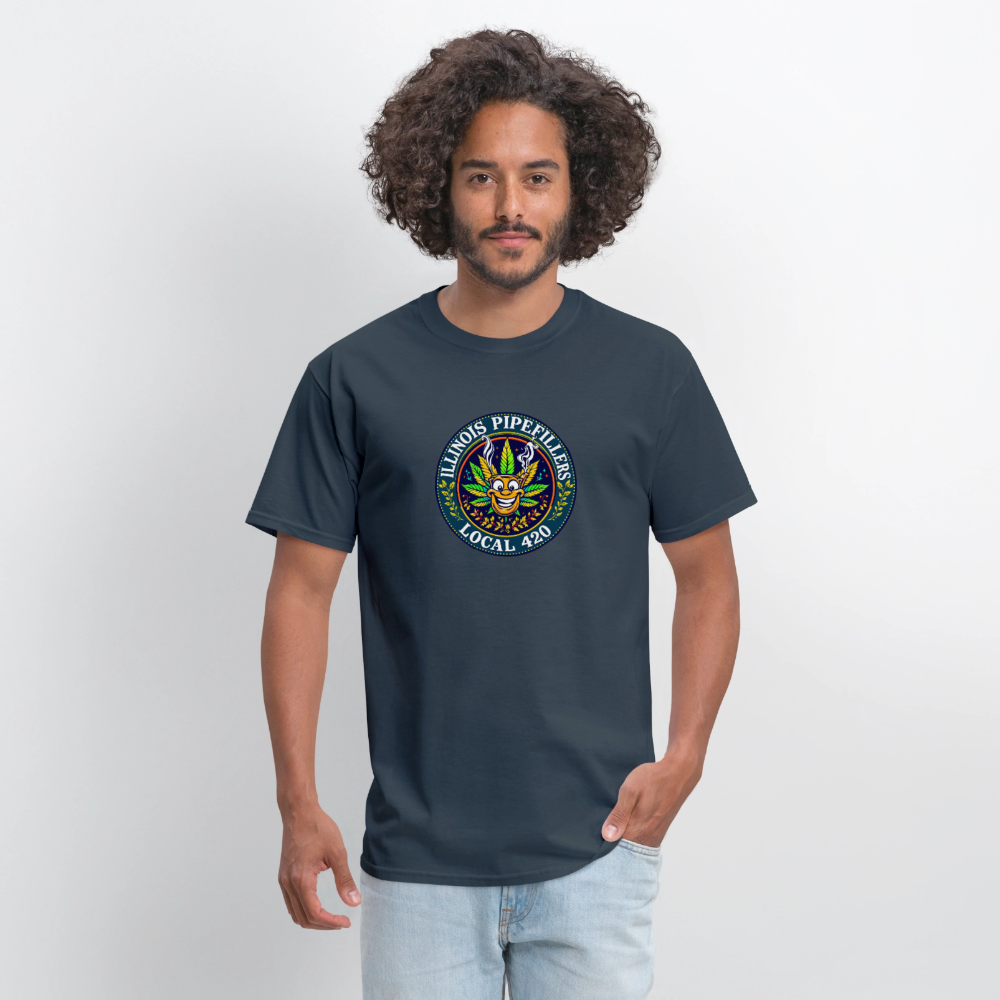 ILLINOIS PIPEFILLERS LOCAL 420 Men's T-Shirt -  blue dusk