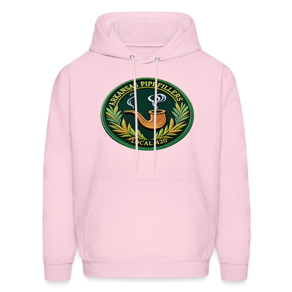 ARKANSAS PIPEFILLERS LOCAL 420 F/B EMBLEMS  Men's Hoodie - pale pink