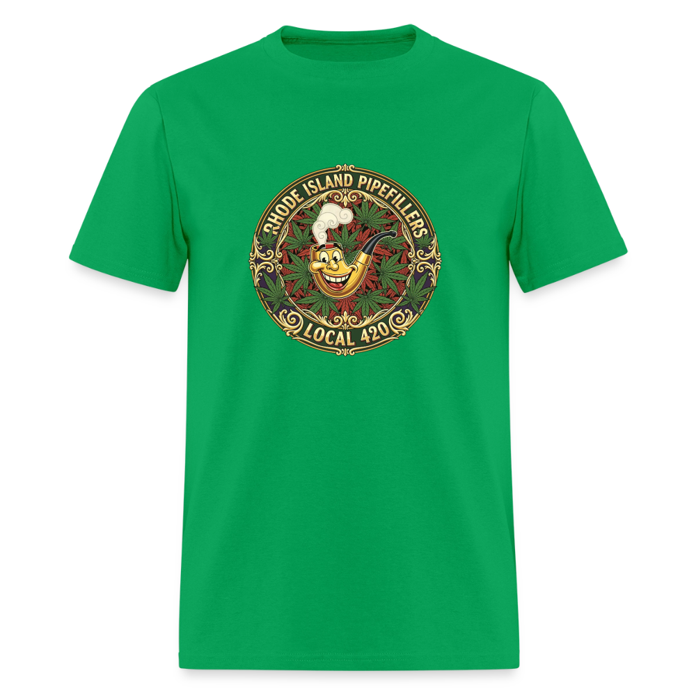 TEXAS PIPEFILLERS LOCAL 420 Men's T-Shirt - bright green