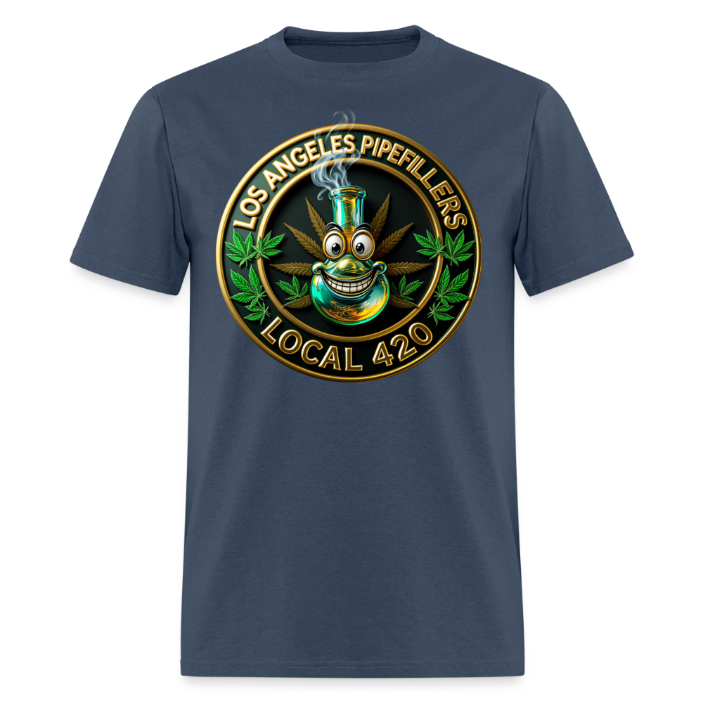 LOS ANGLES PIPEFILLERS LOCAL 420 Men's T-Shirt -  blue dusk