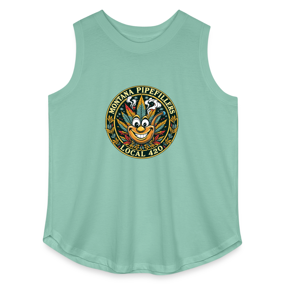 MONTANA PIPEFILLERS LOCAL 420 F/B DESIGN Women's Curvy Relaxed Tank Top - saltwater