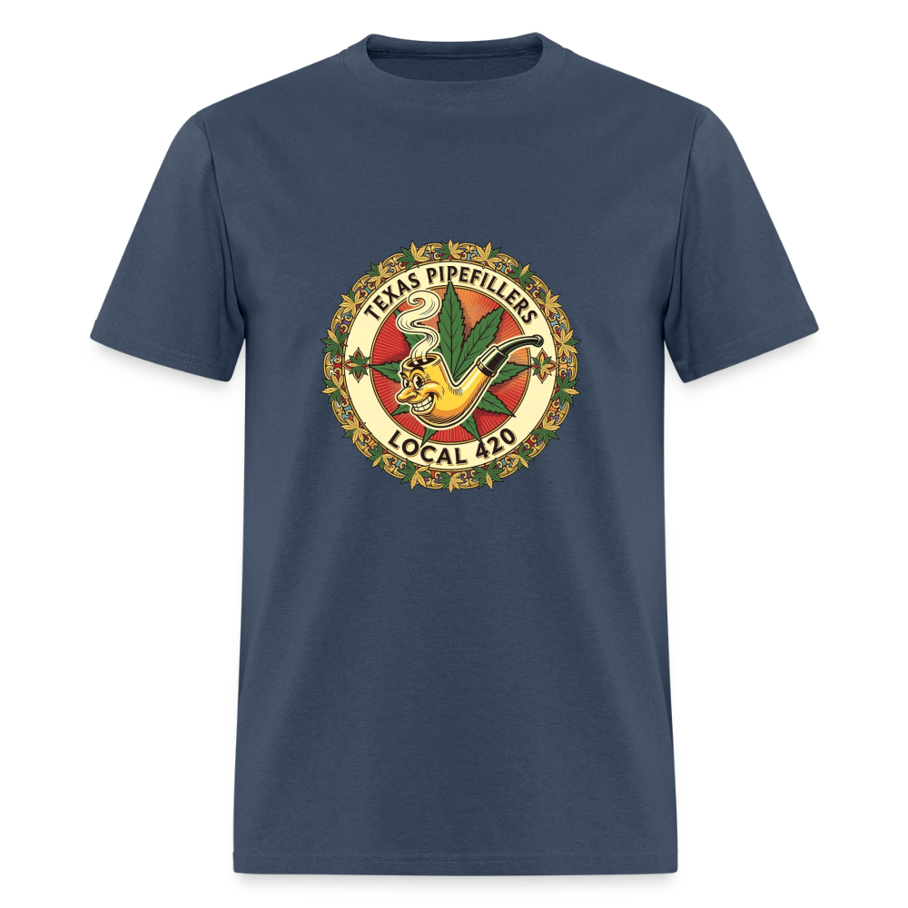 TEXAS PIPEFILLERS LOCAL 420 F/B DESIGN Men's T-Shirt -  blue dusk