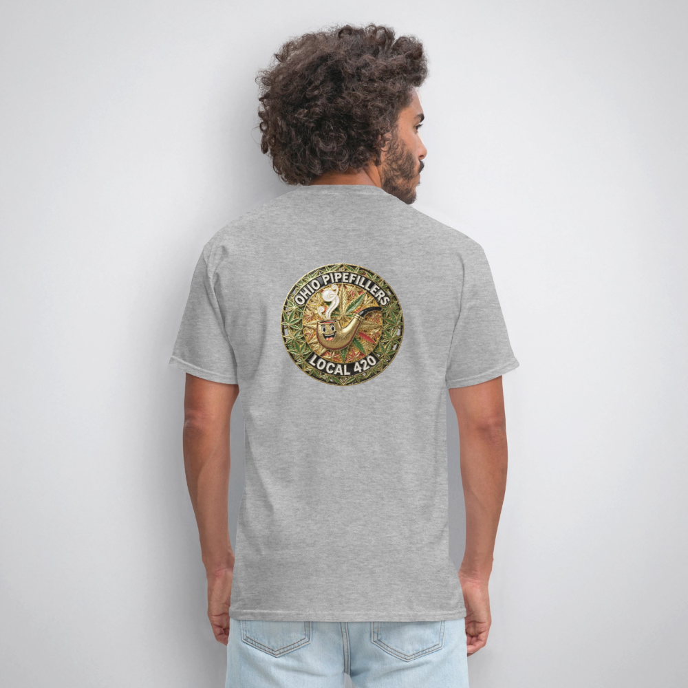 OHIO PIPEFILLERS LOCAL 420  F/B DESIGNS Men's T-Shirt - heather gray