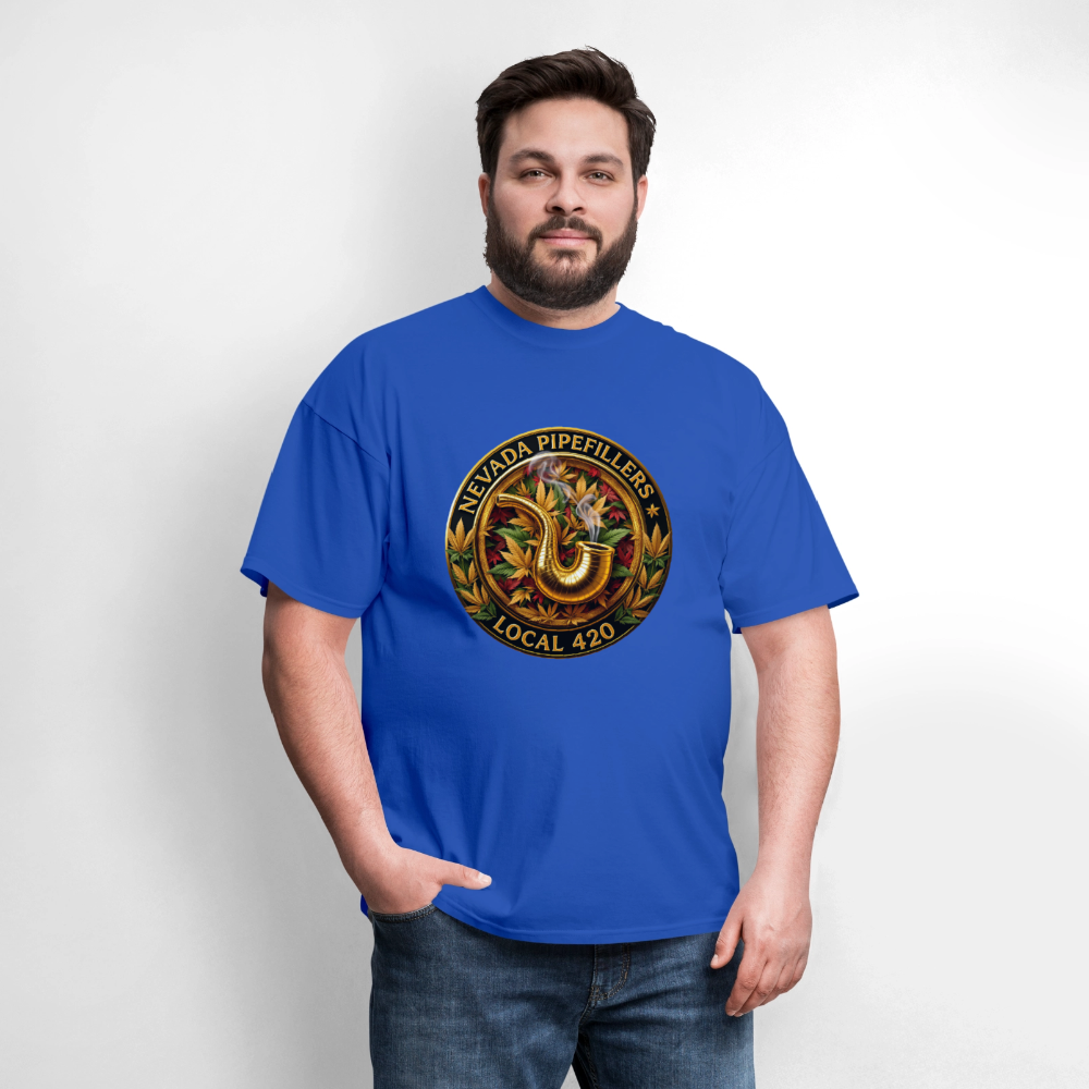 NEVADA PIPEFILLERS LOCAL 420  Men's T-Shirt - royal blue