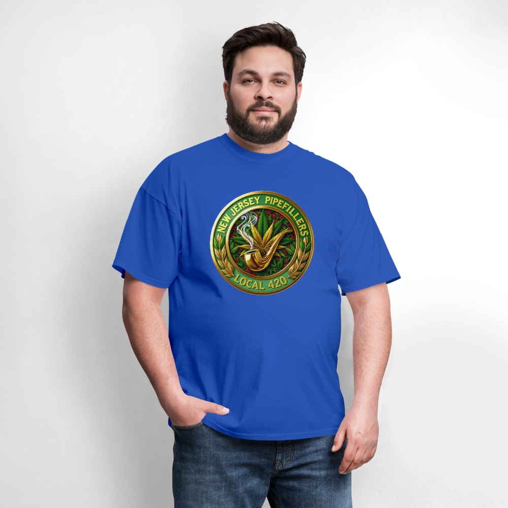 NEW JERSEY PIPEFILLERS LOCAL 420 F/B DESIGN Men's T-Shirt - royal blue