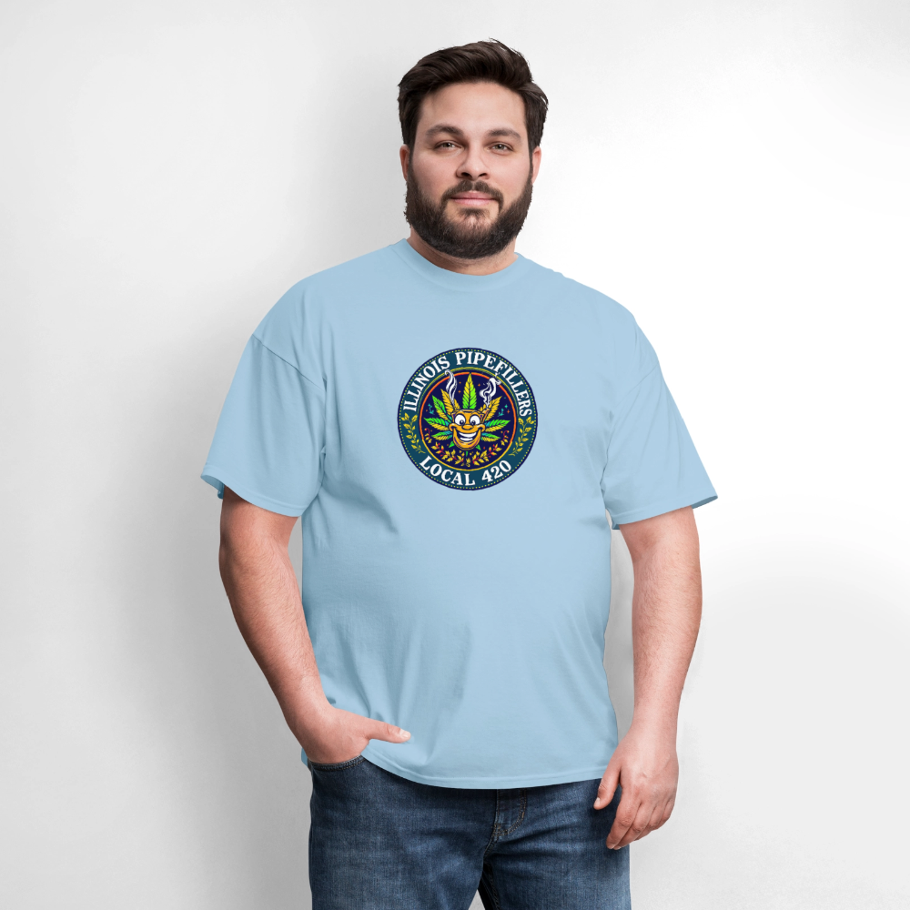 ILLINOIS PIPEFILLERS LOCAL 420 F/B DESIGN Men's T-Shirt - powder blue