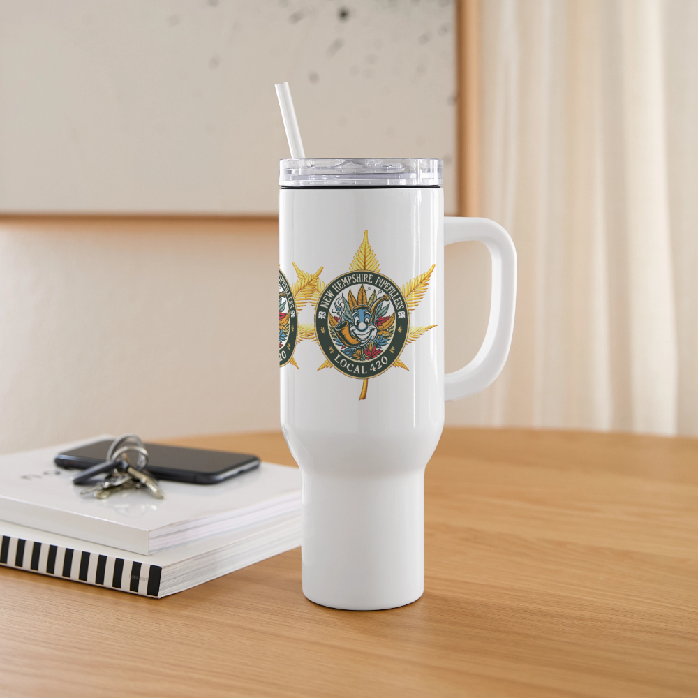NEW HEMPSHIRE PIPEFILLERS LOCAL 420 40 oz Stainless Steel Travel Tumbler - white