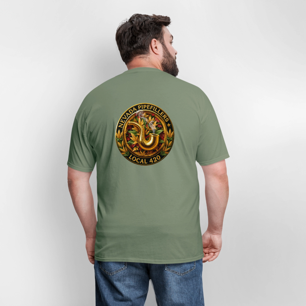 NEVADA PIPEFILLERS LOCAL 420 F/B DESIGN Men's T-Shirt - military green