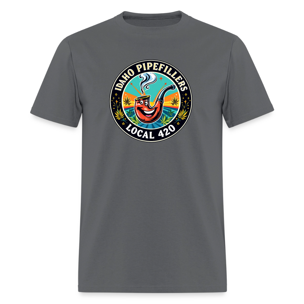 IDAHO PIPEFILLERS LOCAL 420 F/B DESIGN Men's T-Shirt - charcoal