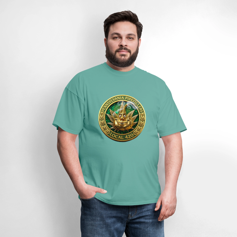 PENNSYLVANIA PIPEFILLERS LOCAL 420 F/B DESIGNS Men's T-Shirt - aquatic