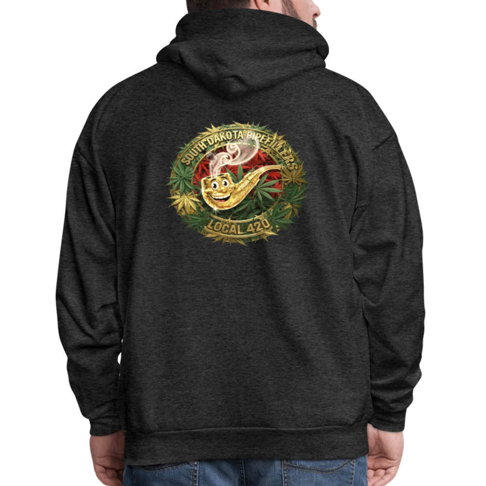 SOUTH DAKOTA PIPEFILLERS LOCAL 420  F/B DESIGN Men's Hoodie - charcoal grey