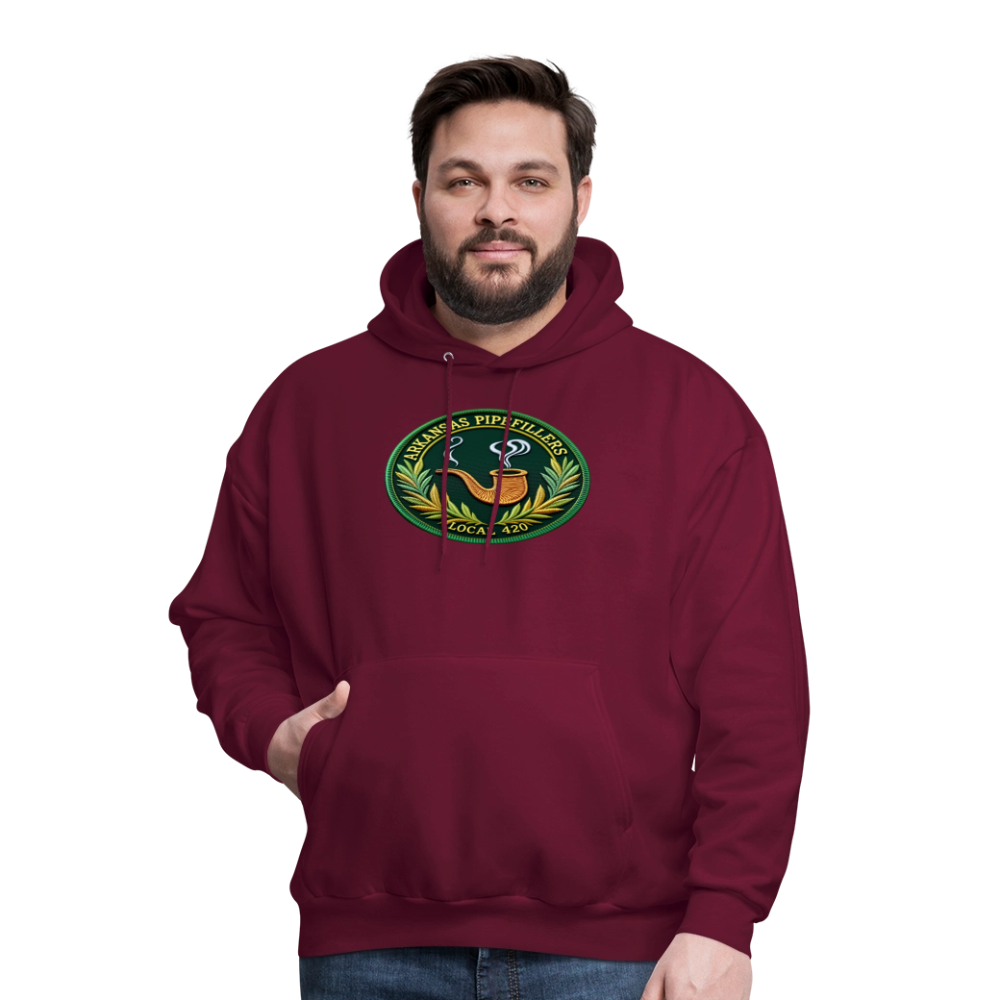 ARKANSAS PIPEFILLERS LOCAL 420 F/B EMBLEMS  Men's Hoodie - burgundy