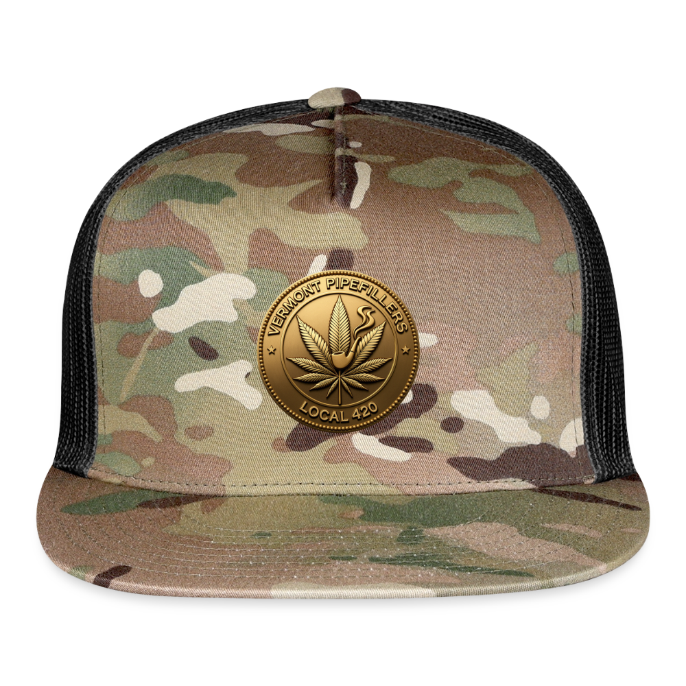 VERMONT PIPEFILLERS LOCAL 420 CAMO Trucker Hat - MultiCam\black