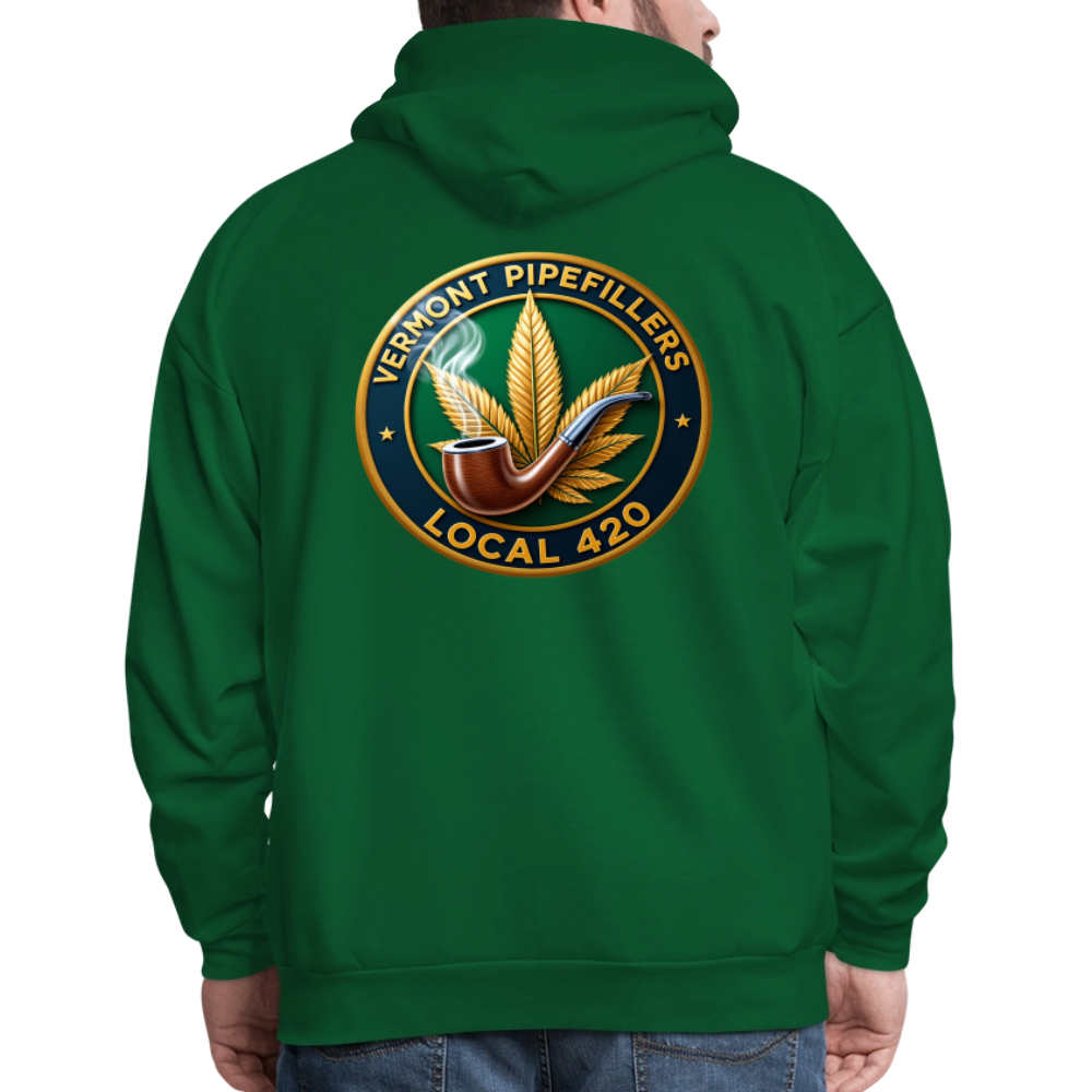 VERMONT PIPEFILLERS LOCAL 420 2 EMBLEM Men's Hoodie - forest green