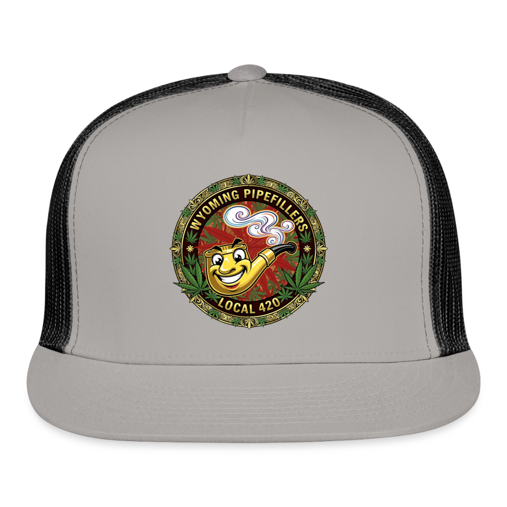 WYOMING PIPEFILLERS LOCAL 420 Trucker Hat - gray/black