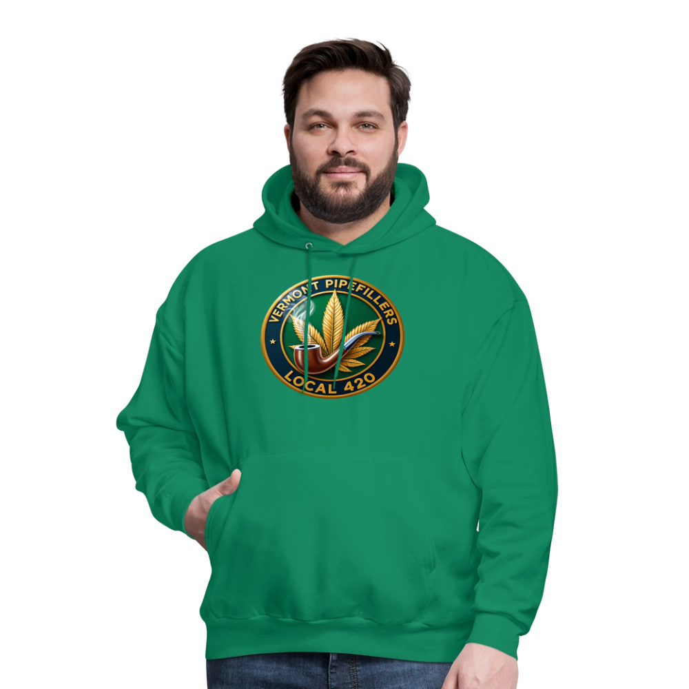 VERMONT PIPEFILLERS LOCAL 420 2 EMBLEM Men's Hoodie - kelly green