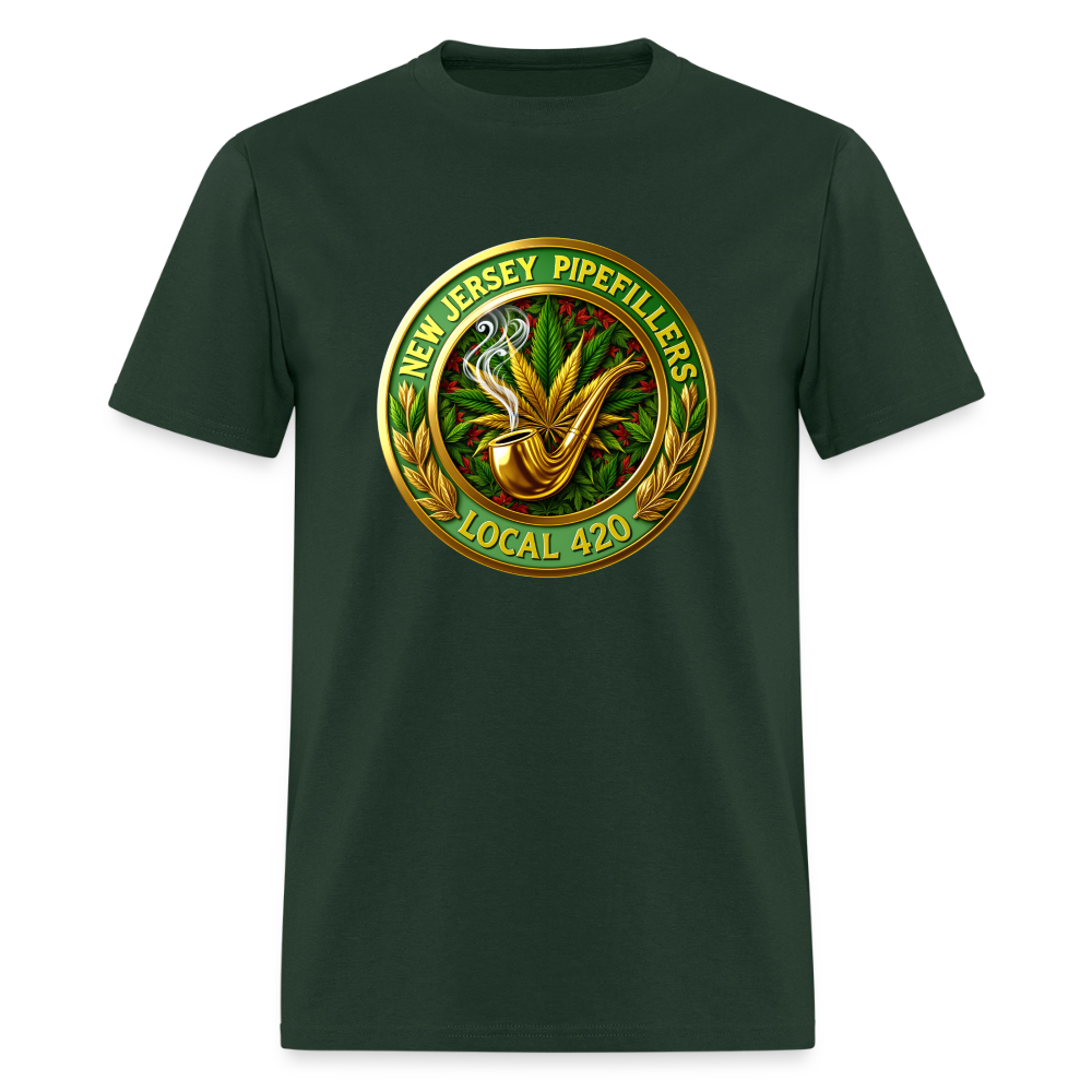 NEW JERSEY PIPEFILLERS LOCAL 420 F/B DESIGN Men's T-Shirt - forest green