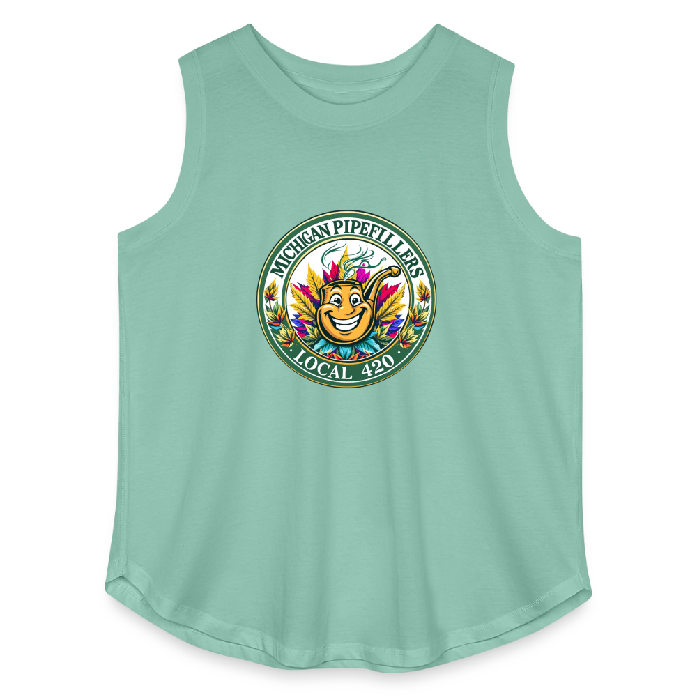 MICHIGAN PIPEFILLERS LOCAL 420 Women's Curvy Relaxed Tank Top - saltwater