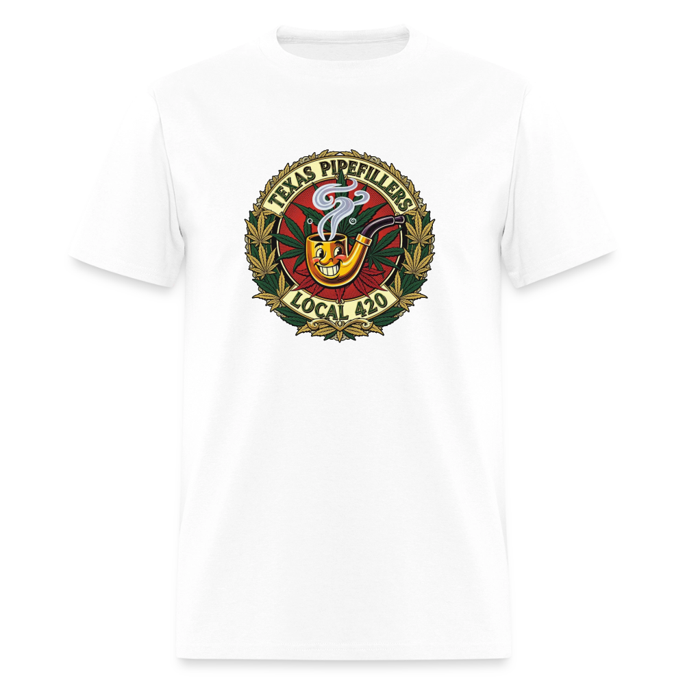 TEXAS PIPEFILLERS LOCAL 420 F.B DESIGN Men's T-Shirt - white