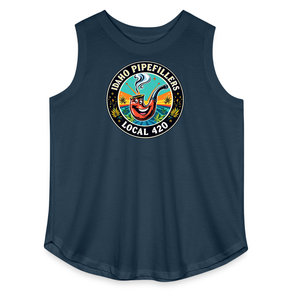 IDAHO PIPEFILLERS LOCAL 420 Women's Curvy Relaxed Tank Top - denim