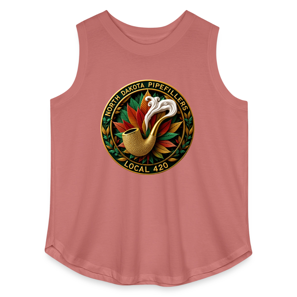 NORTH DAKOTA PIPEFILLERS LOCAL 420 F/B DESIGNS Women's Curvy Relaxed Tank Top - mauve