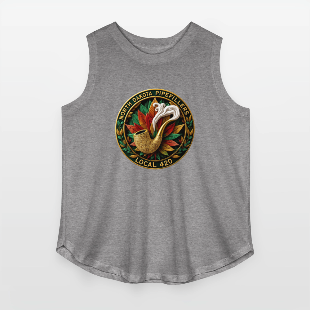 NORTH DAKOTA PIPEFILLERS LOCAL 420 Women's Curvy Relaxed Tank Top - granite heather 
