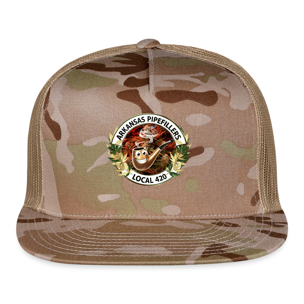 ARKANSAS  PIPEFILLERS LOCAL 420 CAMO Trucker Hat - MultiCam\tan