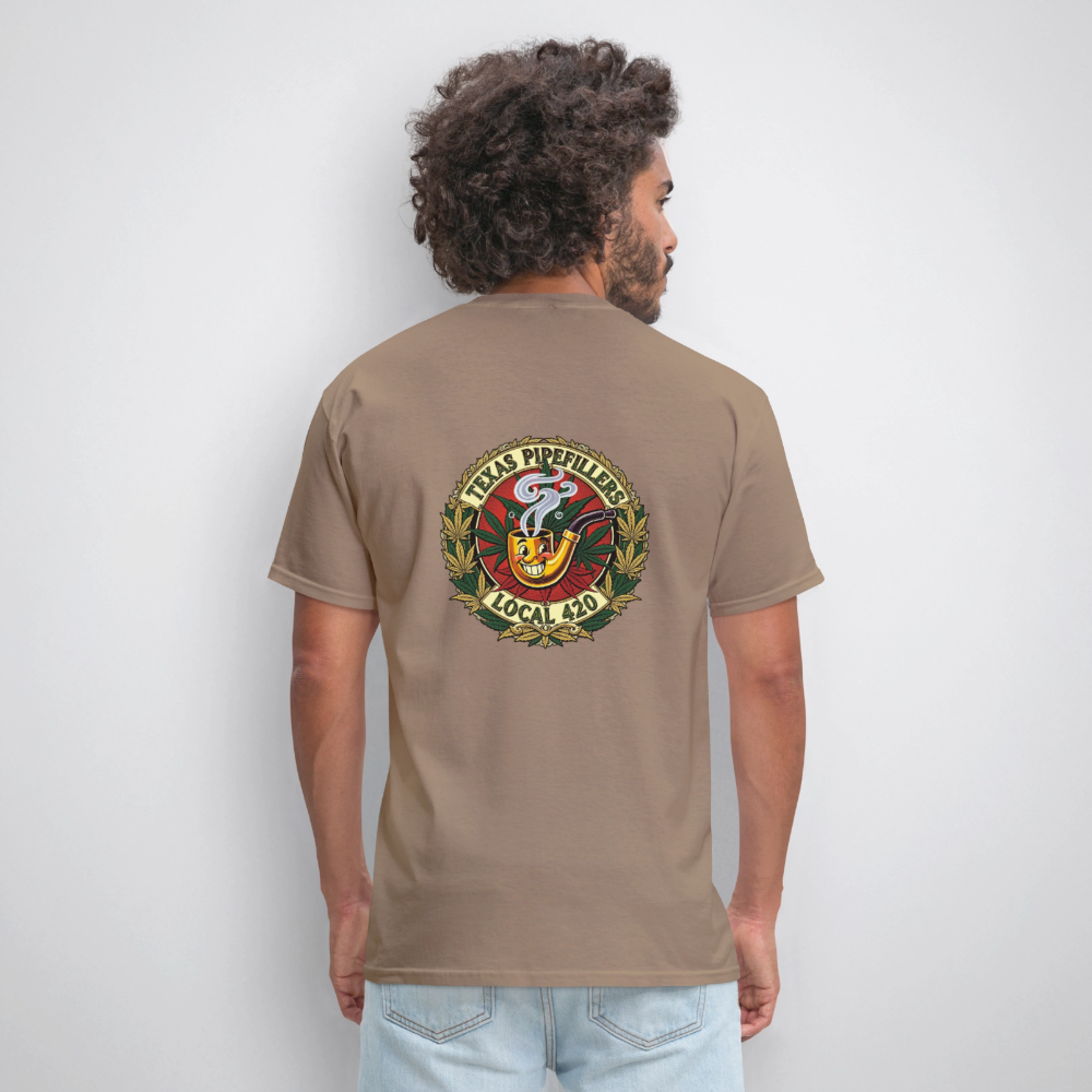 TEXAS PIPEFILLERS LOCAL 420 F.B DESIGN Men's T-Shirt - safari
